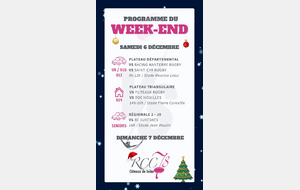 Programme du Weekend 6 et 7 Décembre