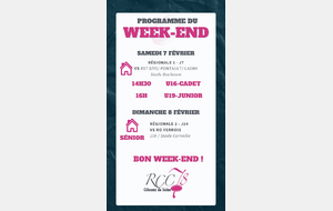 🏠🏉 Affiches du week-end – RCC78📅 Samedi 7 &amp; Dimanche 8 février