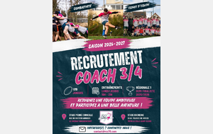 🏉 LE RCC 78 RECRUTE SON FUTUR COACH 3/4 – U19 JUNIORS 🏉