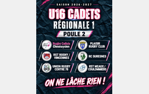 🐗🏉 U16 – UNE NOUVELLE POULE POUR NOS CADETS !