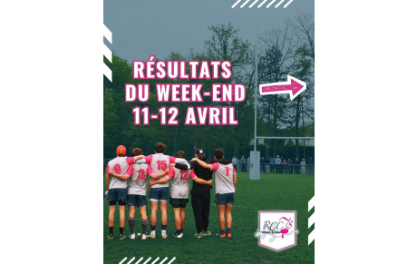 📅🏉 Résultats du week-end – 11 &amp; 12 avril