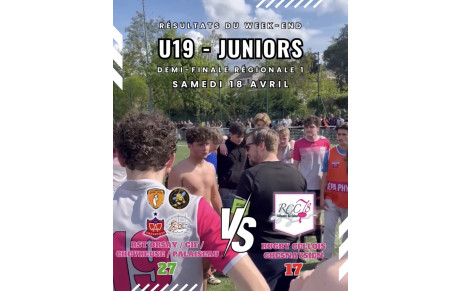 🦁Demi-finale U19 de Régionale 1 🏉