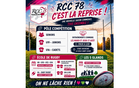 🏉 C’EST LA REPRISE AU RCC 78 ! 🩷🩶💚