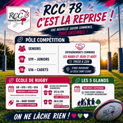 🏉 C’EST LA REPRISE AU RCC 78 ! 🩷🩶💚