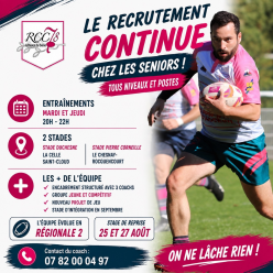 🏉 LE RCC 78 RECRUTE ! 🩷🩶💚